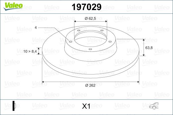 Valeo 197029 - Гальмівний диск autozip.com.ua