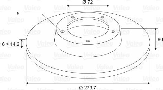 Valeo 197023 - Гальмівний диск autozip.com.ua