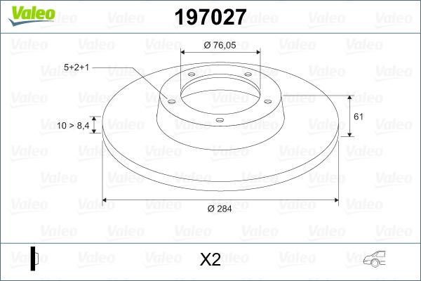 Valeo 197027 - Гальмівний диск autozip.com.ua