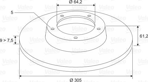 Valeo 197102 - Гальмівний диск autozip.com.ua