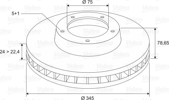 Valeo 197180 - Гальмівний диск autozip.com.ua