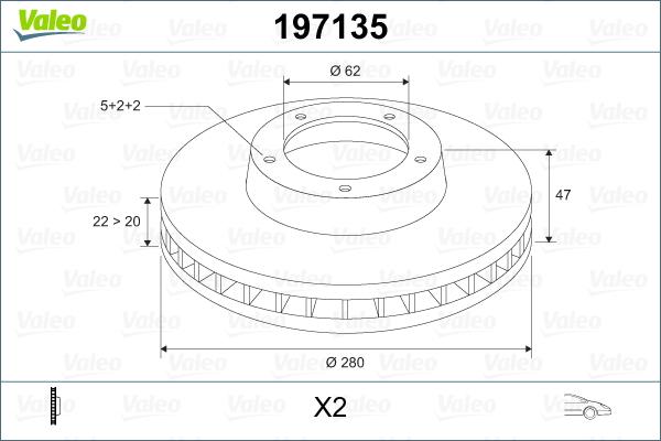 Valeo 197135 - Гальмівний диск autozip.com.ua