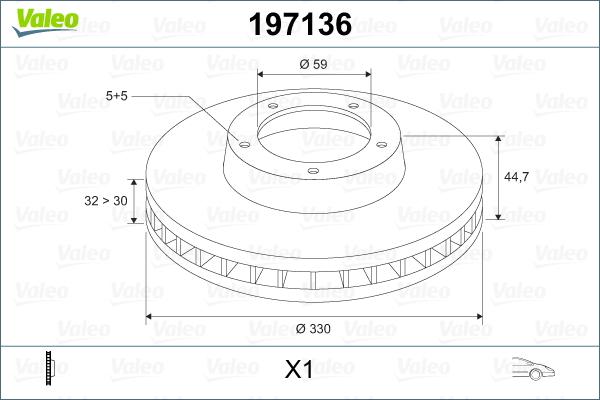 Valeo 197136 - Гальмівний диск autozip.com.ua