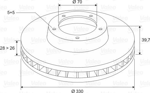 Valeo 197130 - Гальмівний диск autozip.com.ua