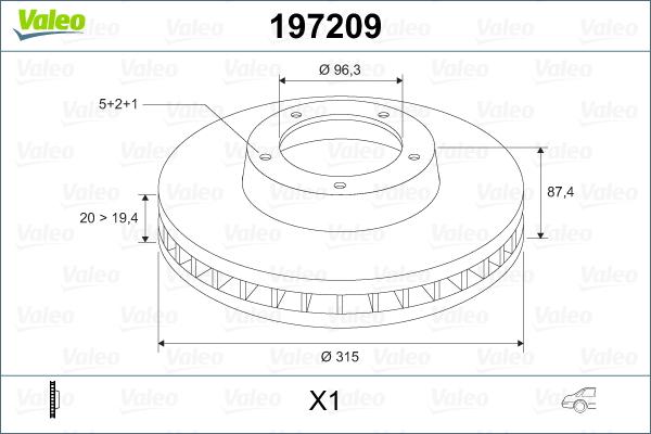 Valeo 197209 - Гальмівний диск autozip.com.ua