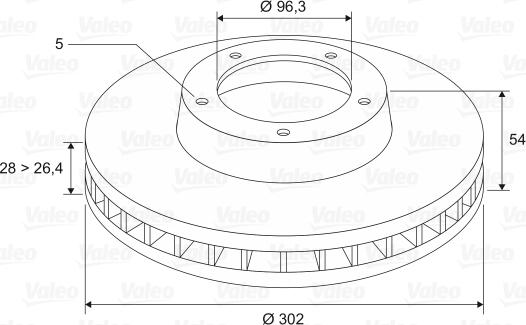 Valeo 197204 - Гальмівний диск autozip.com.ua