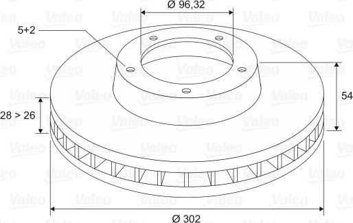 Valeo 197210 - Гальмівний диск autozip.com.ua