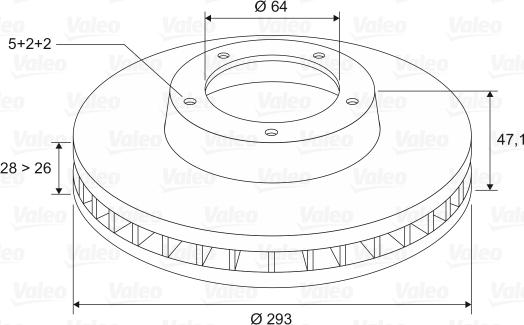 Valeo 197285 - Гальмівний диск autozip.com.ua