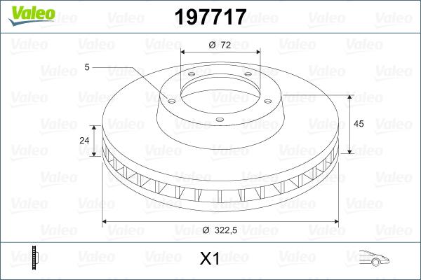 Valeo 197717 - Гальмівний диск autozip.com.ua