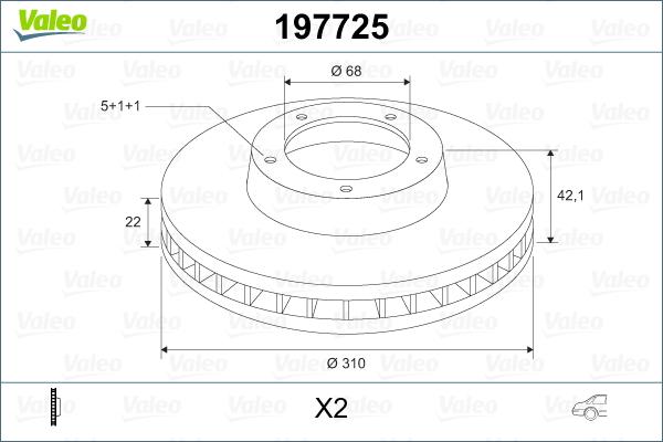 Valeo 197725 - Гальмівний диск autozip.com.ua