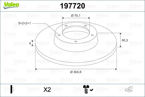 Valeo 197720 - Гальмівний диск autozip.com.ua