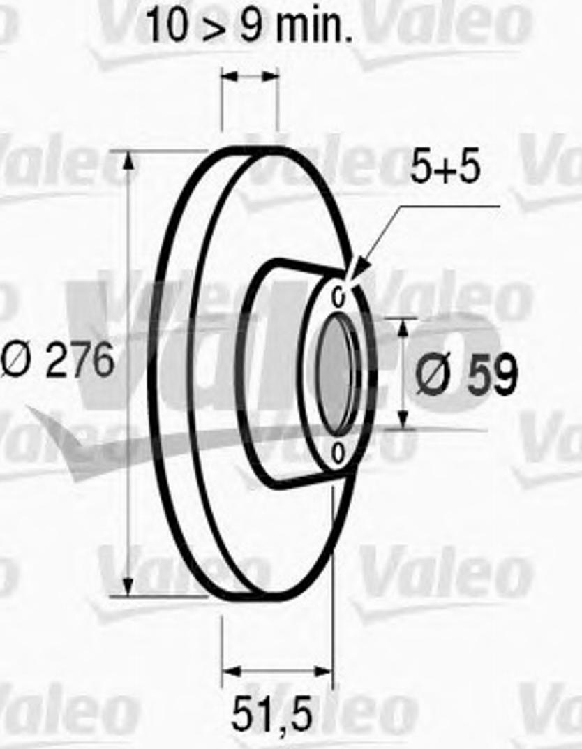 Valeo 186444 - Гальмівний диск autozip.com.ua