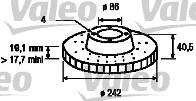 Valeo 186441 - Гальмівний диск autozip.com.ua