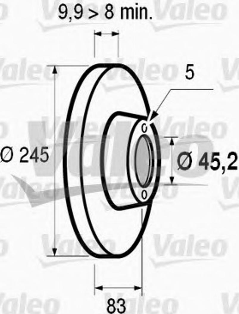 Valeo 186 410 - Гальмівний диск autozip.com.ua