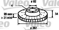 Valeo 186439 - Гальмівний диск autozip.com.ua