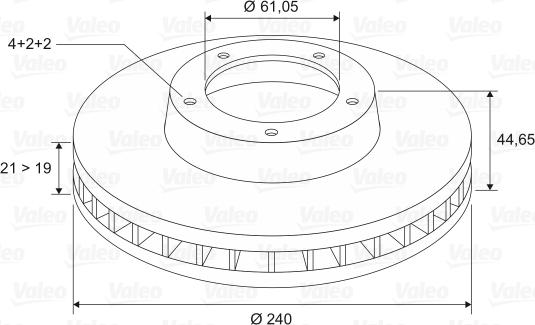 Valeo 186433 - Гальмівний диск autozip.com.ua