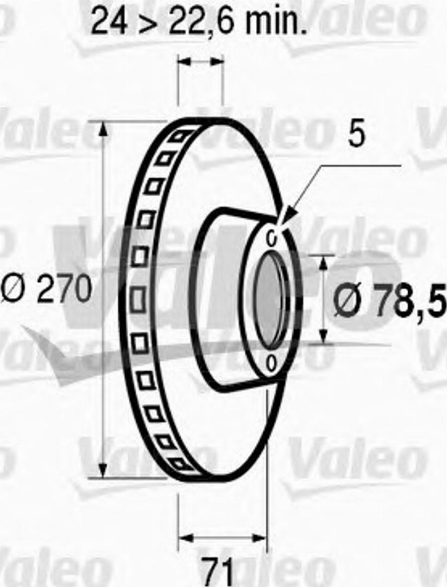 Valeo 186422 - Гальмівний диск autozip.com.ua