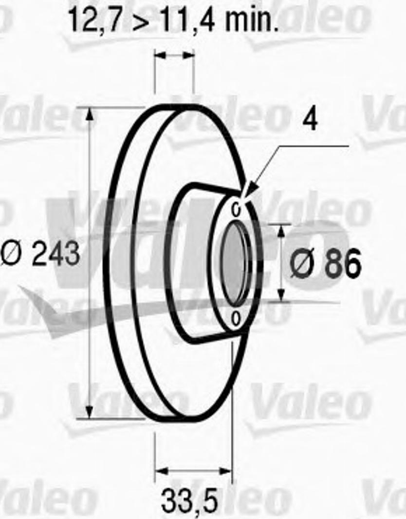 Valeo 186471 - Гальмівний диск autozip.com.ua