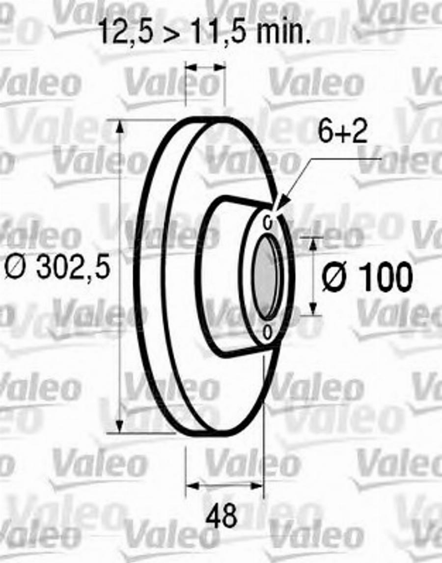 Valeo 186507 - Гальмівний диск autozip.com.ua