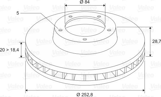 Valeo 186572 - Гальмівний диск autozip.com.ua