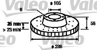 Valeo 186645 - Гальмівний диск autozip.com.ua