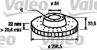 Valeo 186664 - Гальмівний диск autozip.com.ua