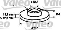 Valeo 186614 - Гальмівний диск autozip.com.ua