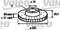 Valeo 186625 - Гальмівний диск autozip.com.ua