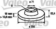 Valeo 186621 - Гальмівний диск autozip.com.ua