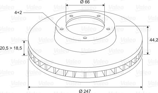 Valeo 186195 - Гальмівний диск autozip.com.ua