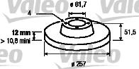 Valeo 186152 - Гальмівний диск autozip.com.ua