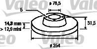 Valeo 186168 - Гальмівний диск autozip.com.ua