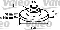 Valeo 186136 - Гальмівний диск autozip.com.ua