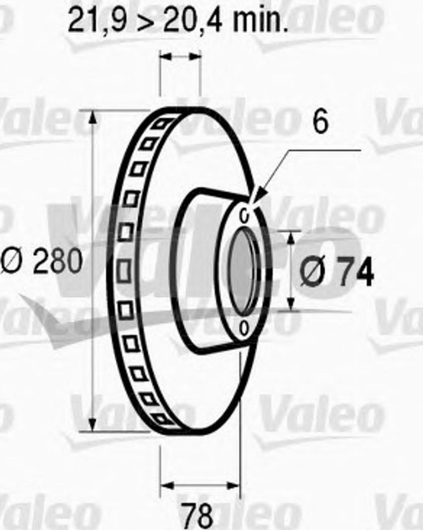 Valeo 186 120 - Гальмівний диск autozip.com.ua