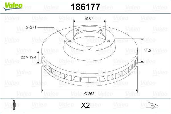 Valeo 186177 - Гальмівний диск autozip.com.ua