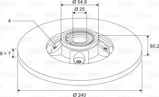 Valeo 186897 - Гальмівний диск autozip.com.ua