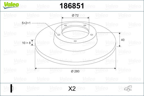 Valeo 186851 - Гальмівний диск autozip.com.ua