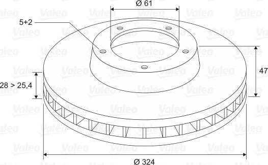 Valeo 186804 - Гальмівний диск autozip.com.ua