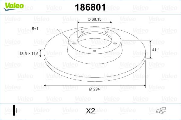 Valeo 186801 - Гальмівний диск autozip.com.ua