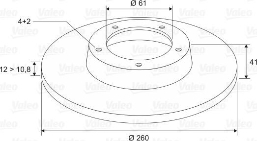VALEO 186802 - Гальмівний диск autozip.com.ua