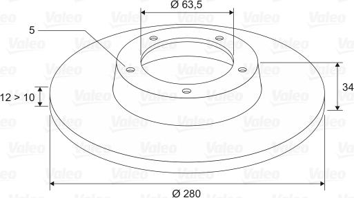 Valeo 186834 - Гальмівний диск autozip.com.ua