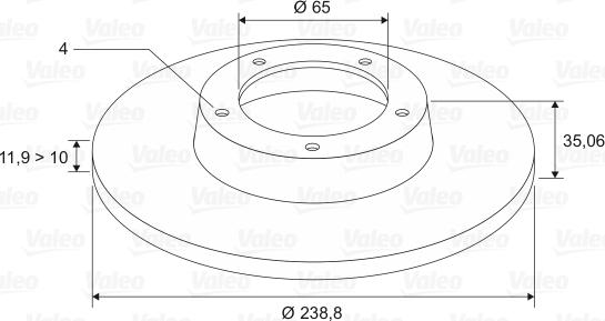 VALEO 186245 - Гальмівний диск autozip.com.ua