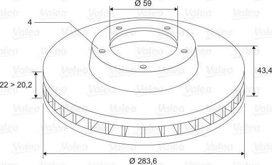 Valeo 186266 - Гальмівний диск autozip.com.ua