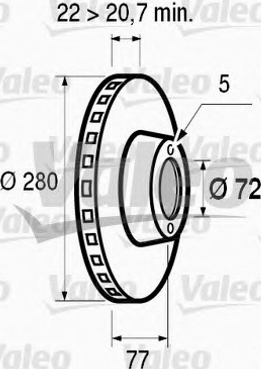 Valeo 186 209 - Гальмівний диск autozip.com.ua