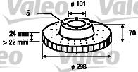 Valeo 186284 - Гальмівний диск autozip.com.ua