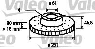 Valeo 186287 - Гальмівний диск autozip.com.ua