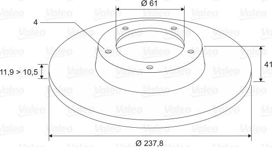 VALEO 186230 - Гальмівний диск autozip.com.ua