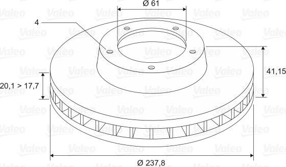 VALEO 297229 - Гальмівний диск autozip.com.ua