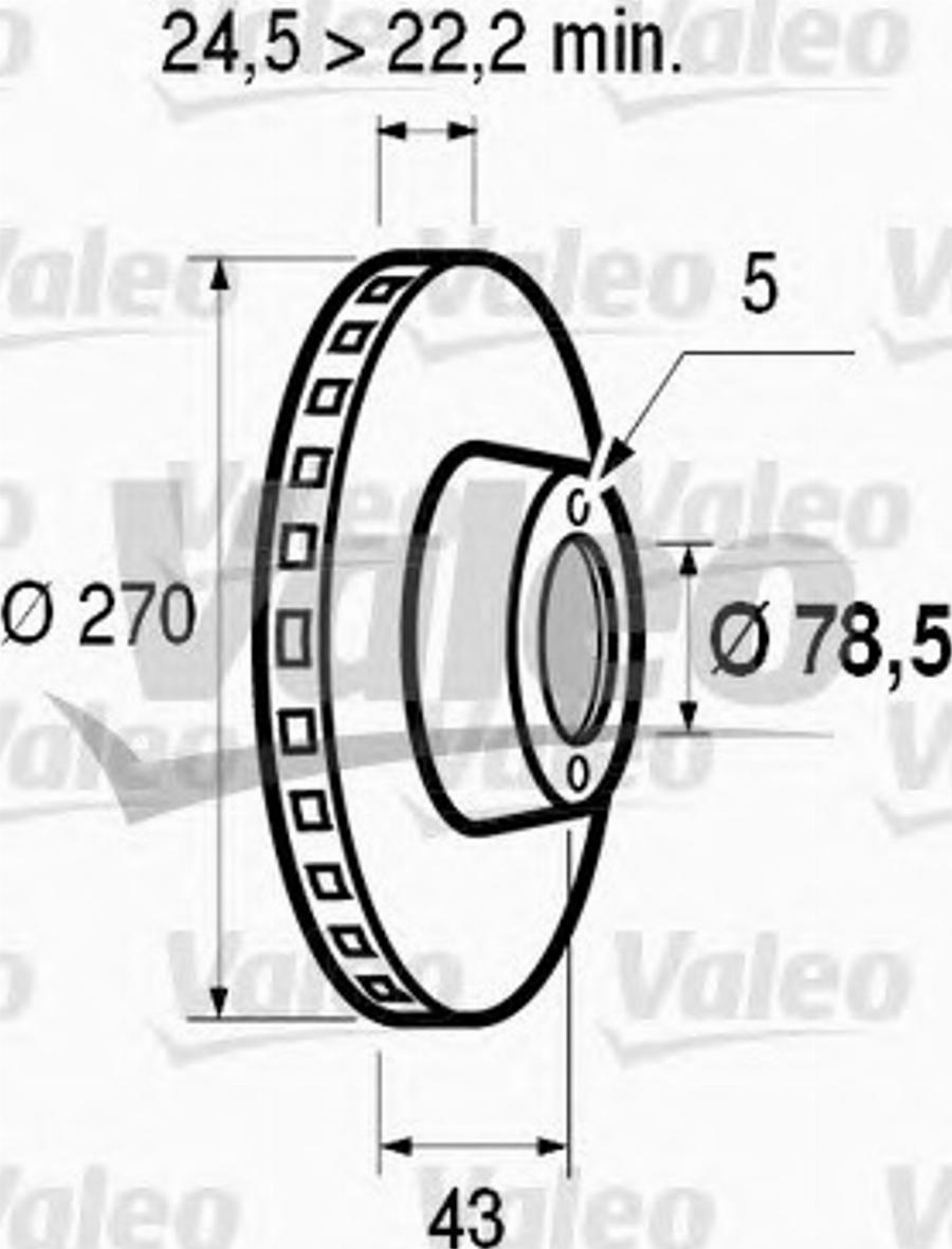 Valeo 186 279 - Гальмівний диск autozip.com.ua