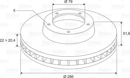 Valeo 186275 - Гальмівний диск autozip.com.ua